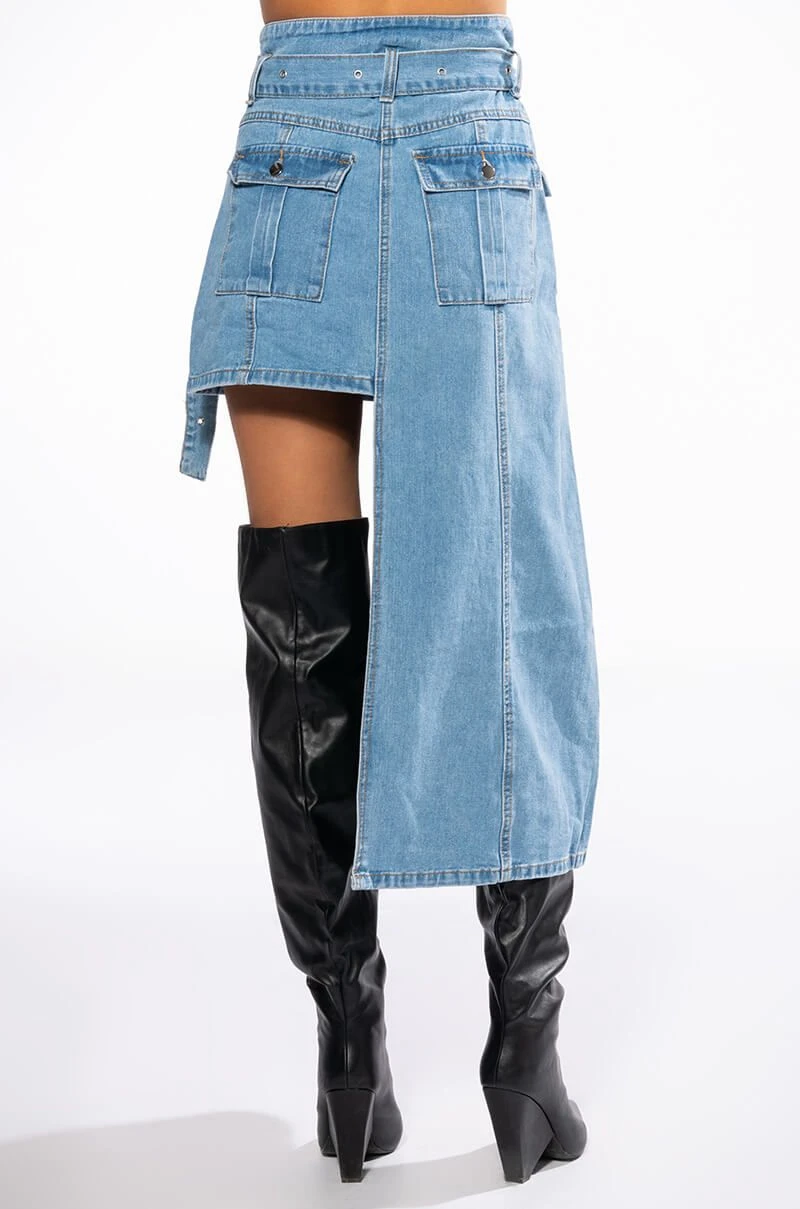 LEVEL UP MAXI MINI DENIM SKIRT 5 LEVEL UP MAXI MINI DENIM SKIRT - Image 3