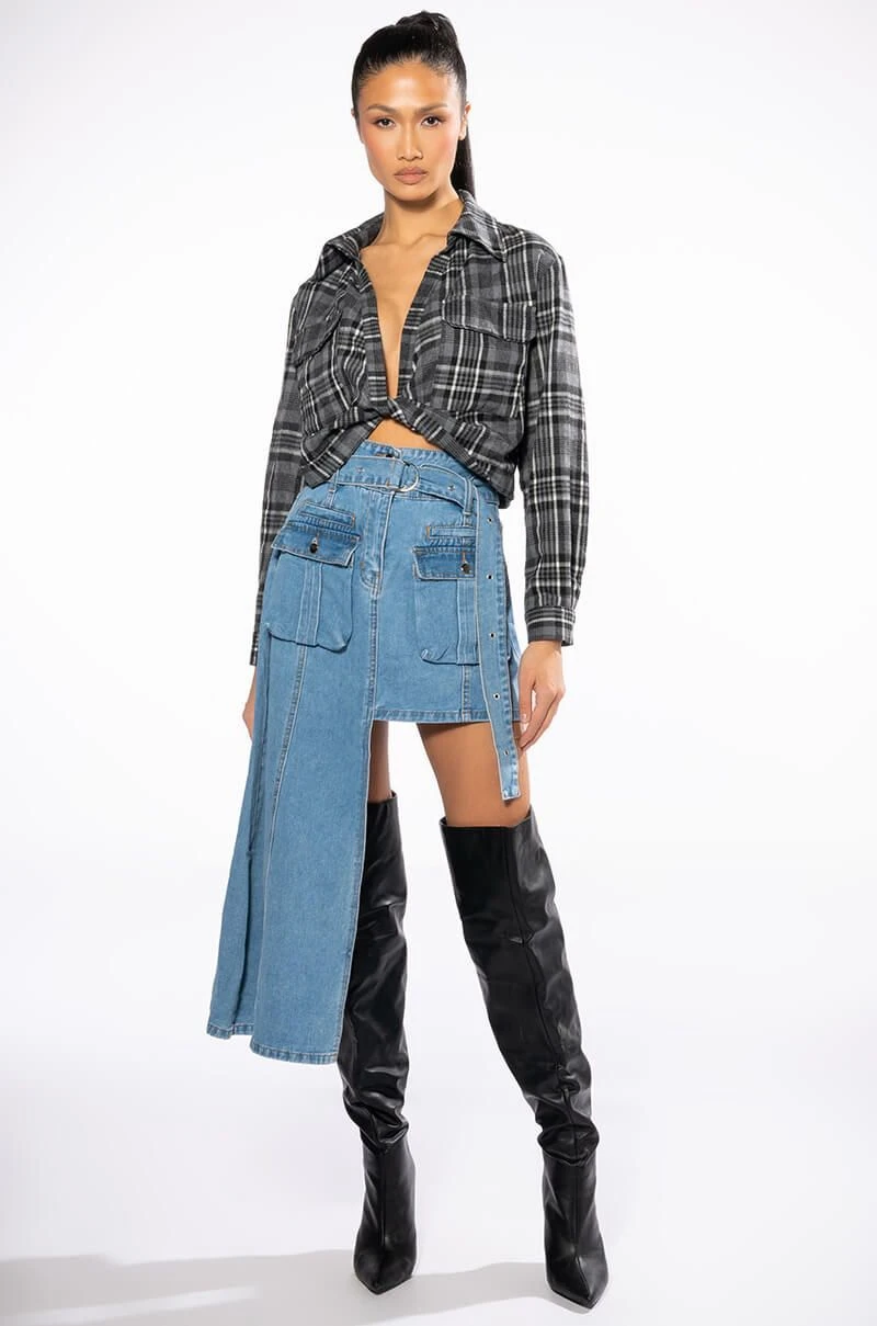 LEVEL UP MAXI MINI DENIM SKIRT 7 LEVEL UP MAXI MINI DENIM SKIRT - Image 5