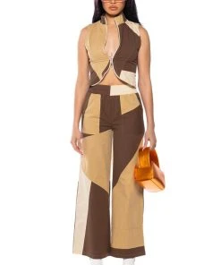 LEXI WIDE LEG JOGGER -akira shop lexi wide leg jogger brown multi 3 3