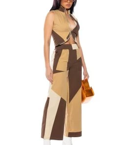 LEXI WIDE LEG JOGGER -akira shop lexi wide leg jogger brown multi 4 4