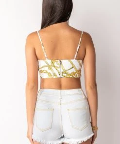 LINK UP SLEEVELESS CROPPED SATIN COWL NECK TANK 18 LINK UP SLEEVELESS CROPPED SATIN COWL NECK TANK -akira shop link up sleeveless cropped satin cowl neck tank white multi 7 7