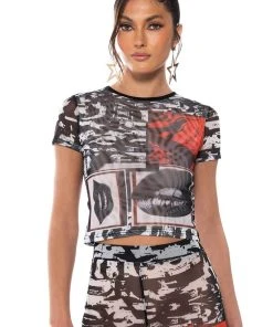 LIPS ARE SEALED MESH T SHIRT