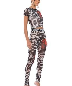 LIPS ARE SEALED MESH T SHIRT -akira shop lips are sealed mesh t shirt multi 3 3