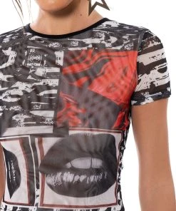 LIPS ARE SEALED MESH T SHIRT -akira shop lips are sealed mesh t shirt multi 7 7
