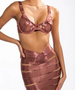 LIVE A LITTLE FASHION BRA -akira shop live a little fashion bra brown 3 3 c1 c1 c1