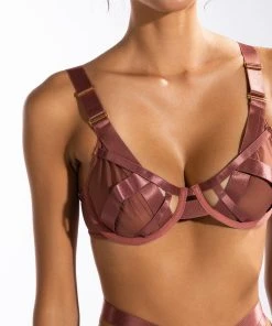 LIVE A LITTLE FASHION BRA -akira shop live a little fashion bra brown 8 8 c1 c1 c1