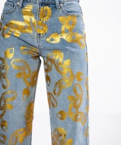 LOCK MY LOVE FOIL DETAILED JEANS -akira shop lock my love foil detailed jeans light blue denim 6 6 c1 c1 c1 c1