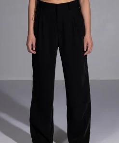 LOGAN WIDE LEG TROUSER IN BLACK -akira shop logan wide leg trouser in black black 1 1
