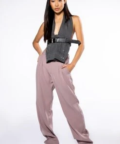 LOGAN WIDE LEG TROUSER IN TAUPE -akira shop logan wide leg trouser in taupe taupe 2 2