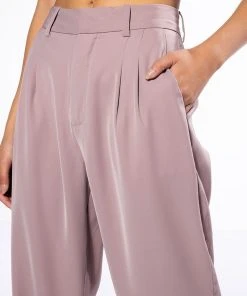 LOGAN WIDE LEG TROUSER IN TAUPE -akira shop logan wide leg trouser in taupe taupe 6 6