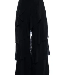 LOREN RUFFLE DETAILED PANTS -akira shop loren ruffle detailed pants black 5 5