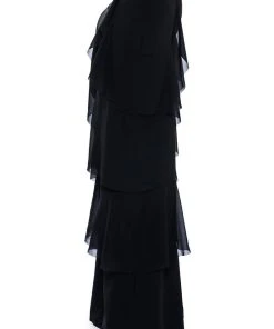 LOREN RUFFLE DETAILED PANTS -akira shop loren ruffle detailed pants black 6 6