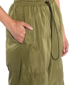 LORENA WIDE LEG PUFFER PANT -akira shop lorena wide leg puffer pant olive 8 8