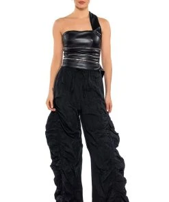 LOTTI RUCHED JOGGER -akira shop lotti ruched jogger black 3 3