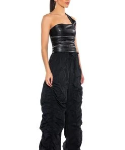 LOTTI RUCHED JOGGER -akira shop lotti ruched jogger black 4 4