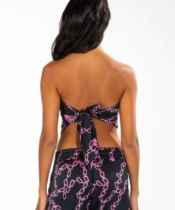 LOVE LOCK TIE BACK BLOUSE -akira shop love lock tie back blouse black multi 6 6