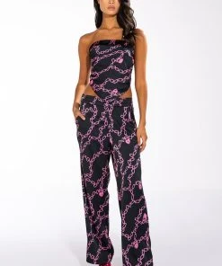 LOVE LOCK TIE BACK BLOUSE -akira shop love lock tie back blouse black multi 8 8