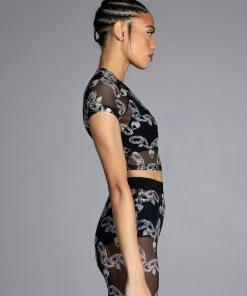 LOVE ON LOCKDOWN MESH TOP -akira shop love on lockdown mesh top black silver 6 6