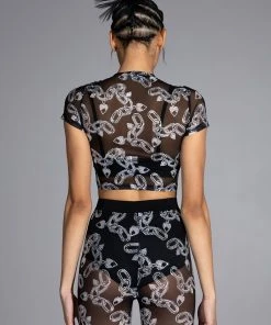 LOVE ON LOCKDOWN MESH TOP -akira shop love on lockdown mesh top black silver 7 7