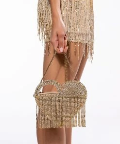 LOVER LOVER GOLD DRIPPY HEART BAG -akira shop lover lover gold drippy heart bag gold 1 1 c1