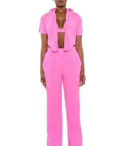 LUCY HIGH RISE WIDE LEG PANT -akira shop lucy high rise wide leg pant pink 4 4