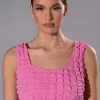 LUCY TEXTURED CROP TANK TOP -akira shop lucy textured crop tank top pink 1 1