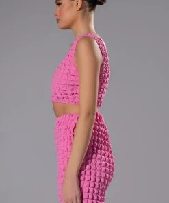 LUCY TEXTURED CROP TANK TOP -akira shop lucy textured crop tank top pink 6 6