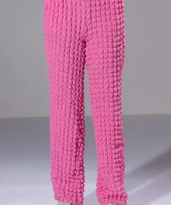 LUCY TEXTURED WIDE LEG PANT -akira shop lucy textured wide leg pant pink 5 5