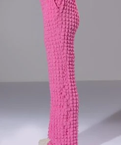 LUCY TEXTURED WIDE LEG PANT -akira shop lucy textured wide leg pant pink 6 6