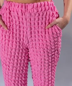 LUCY TEXTURED WIDE LEG PANT -akira shop lucy textured wide leg pant pink 8 8
