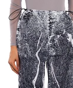 MACY FAUX DENIM LOOK PARACHUTE PANT -akira shop macy faux denim look parachute pant black 12 12