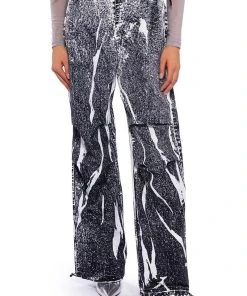 MACY FAUX DENIM LOOK PARACHUTE PANT