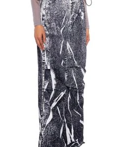 MACY FAUX DENIM LOOK PARACHUTE PANT -akira shop macy faux denim look parachute pant black 5 5