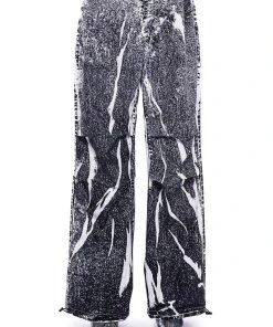 MACY FAUX DENIM LOOK PARACHUTE PANT -akira shop macy faux denim look parachute pant black 8 8