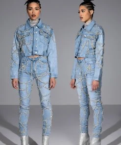 MAKE A WISH RHINESTONE HIGH WAISTED SKINNY JEAN -akira shop make a wish rhinestone high waisted skinny jean light blue denim 8 8