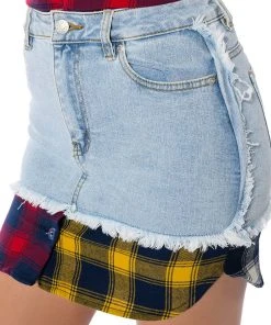 MARIANNA PLAID DETAILED MINI SKIRT -akira shop marianna plaid detailed mini skirt red multi 8 8
