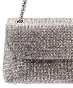 MARRY THE NIGHT EMBELLISHED SHOULDER BAG -akira shop maryse embellished silver clutch bag silver 4 4