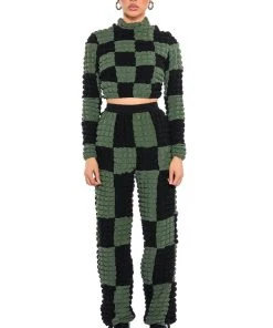 MET YOU IN SAN FRANCISCO COLORBLOCK PUFF WIDE LEG PANT 12 MET YOU IN SAN FRANCISCO COLORBLOCK PUFF WIDE LEG PANT -akira shop met you in san francisco colorblock puff wide leg pant olive 3 3