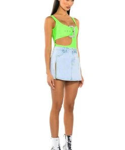 MIA DOUBLE SLIT MICRO MINI DENIM SKIRT -akira shop mia double slit micro mini denim skirt light blue 5 5