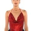 MIAMI ON THE LINE RHINESTONE CHAINMAIL TOP -akira shop miami on the line chainmail top red 1 1