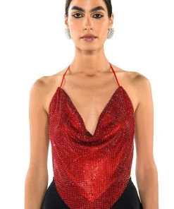 MIAMI ON THE LINE RHINESTONE CHAINMAIL TOP