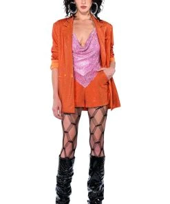 MIAMI ON THE LINE EXCEPTIONAL CHAINMAIL TOP -akira shop miami on the line exceptional chainmail top light pink 10 10