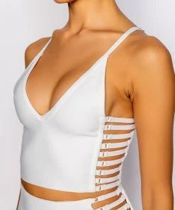 MISBEHAVED BANDAGE CUTOUT CROP TOP 19 MISBEHAVED BANDAGE CUTOUT CROP TOP -akira shop misbehaved bandage cutout crop top white 9 9