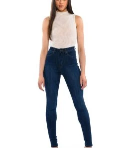 MODEL CALL HIGH RISE STRETCHY SKINNY JEANS -akira shop model call high rise stretchy skinny jeans dark blue 3 3