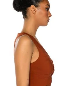 MOST LIKELY TO DREAM BIG VEST TOP -akira shop most likely to dream big vest top rust 5 5