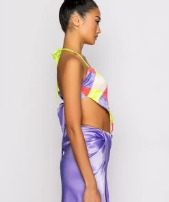 MULTITUDE PATCHWORK HANDKERCHIEF CROP TOP -akira shop multitude patchwork handkerchief crop top multi 4 4