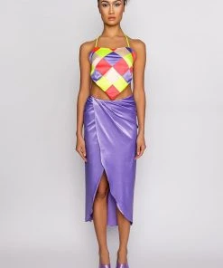 MULTITUDE PATCHWORK HANDKERCHIEF CROP TOP -akira shop multitude patchwork handkerchief crop top multi 7 7