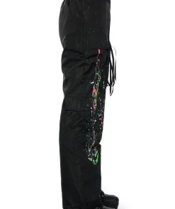 MY TIME PAINTED WIDE LEG PANTS 17 MY TIME PAINTED WIDE LEG PANTS -akira shop my time painted wide leg pants black multi 7 7 c1