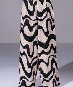 MYSTICAL WAYS WAVY PALAZZO PANT -akira shop mystical ways wavy palazzo pant black white 4 4