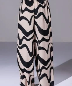 MYSTICAL WAYS WAVY PALAZZO PANT -akira shop mystical ways wavy palazzo pant black white 6 6